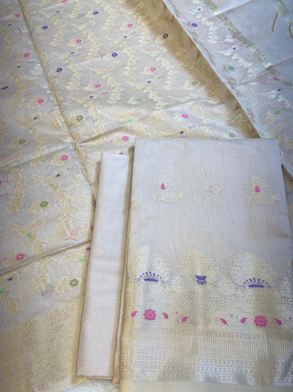 Mauve Cotton Floral Resham Mina Zari Booti Banarasi Suit  625SHL_CT52