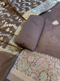 Brown Cotton Resham Minakari Zari Booti Banarasi Suit  625SHL_CT54