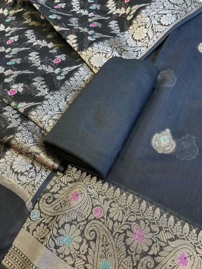Black Cotton Resham Minakari Zari Booti Banarasi Suit  625SHL_CT59
