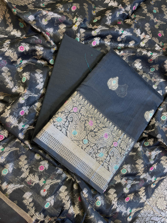 Black Cotton Resham Minakari Zari Booti Banarasi Suit  625SHL_CT59