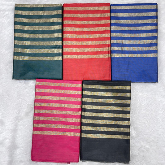 Cotton Stripe Banarasi 3 pcs Suit 650JD_CS1-JD_CS5 SET