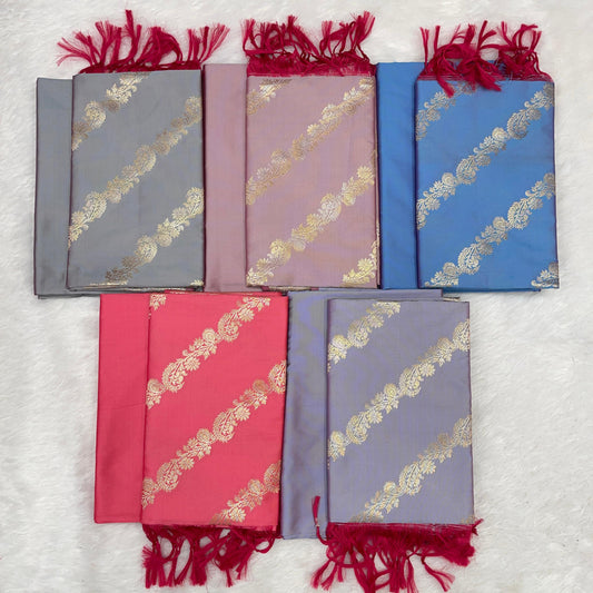 Katan Plain Banarasi 3 pcs Suit 650JD_KP1-650JD_KP5 SET