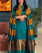 Seagreen Cotton Stripe Zari Patta Banarasi Suit 650SKL_CS18