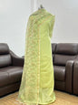 Pista Green Linen Silk Plain with Printed Jaal Dupatta Banarasi Suit 650SKL_LN35