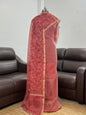 Red Linen Silk Plain with Printed Jaal Dupatta Banarasi Suit 650SKL_LN36