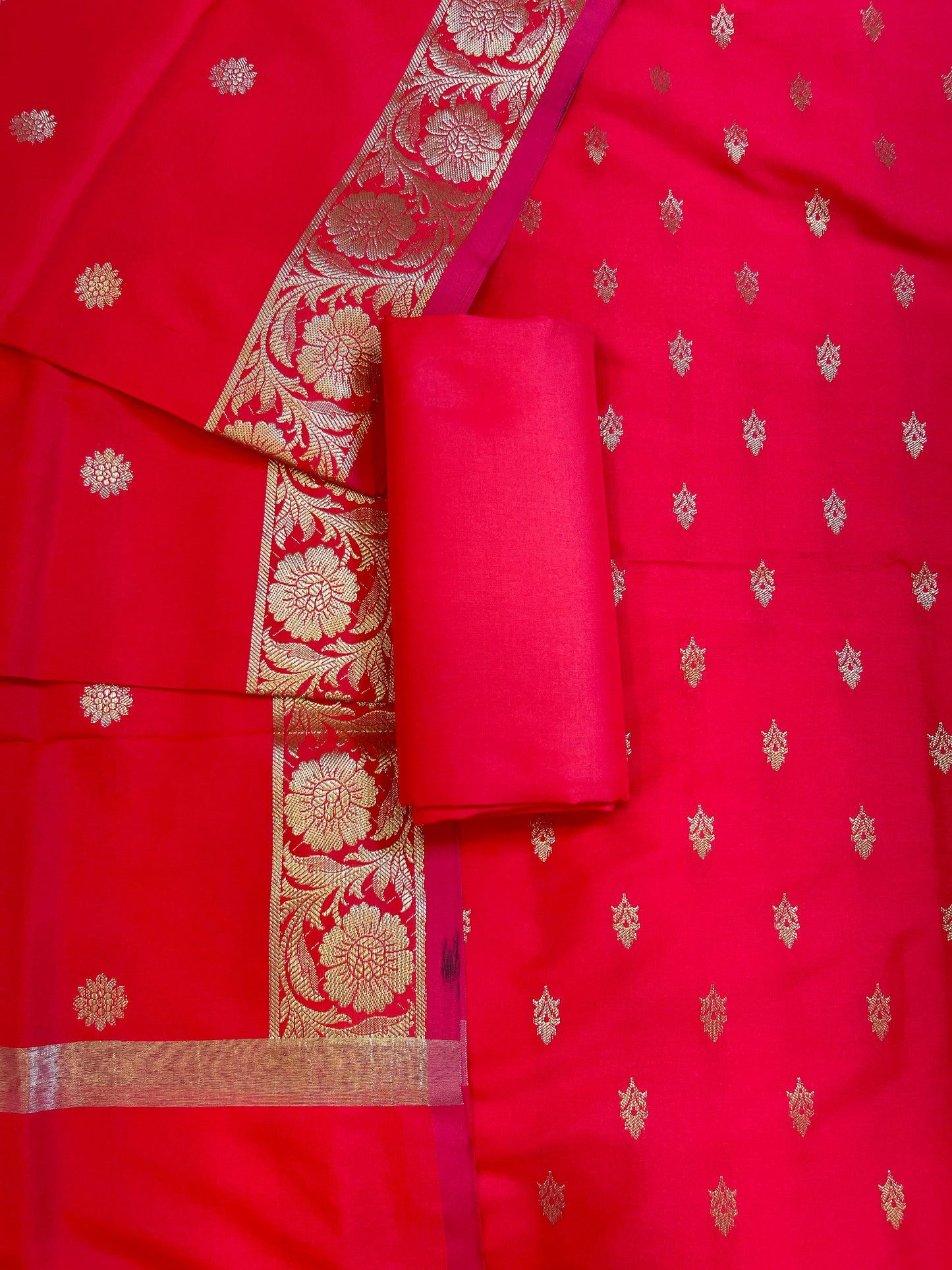 Dark Pink Kiran Silk Floral Zari Booti Banarasi Suit 65SKL_KRN1