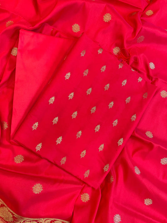 Dark Pink Kiran Silk Floral Zari Booti Banarasi Suit 65SKL_KRN1