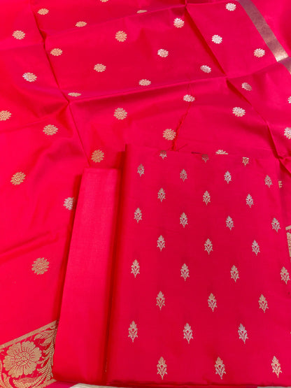 Dark Pink Kiran Silk Floral Zari Booti Banarasi Suit 65SKL_KRN1