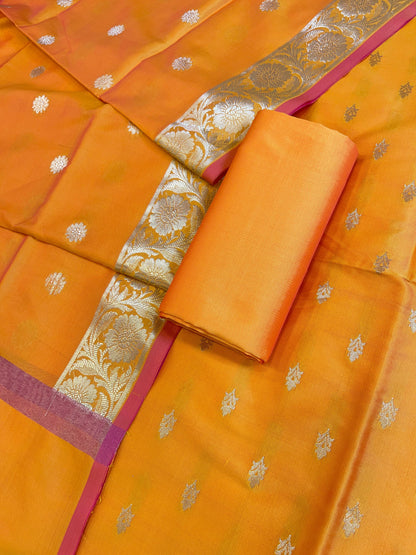 Gold Kiran Silk Floral Zari Booti Banarasi Suit 65SKL_KRN2