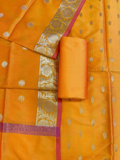 Gold Kiran Silk Floral Zari Booti Banarasi Suit 65SKL_KRN2