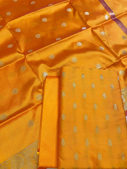 Gold Kiran Silk Floral Zari Booti Banarasi Suit 65SKL_KRN2
