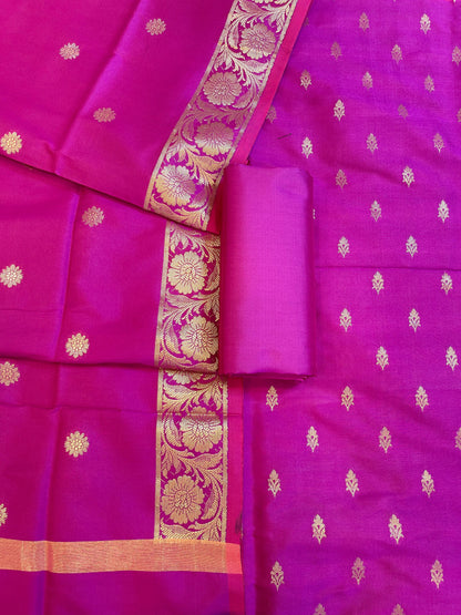 Purple Kiran Silk Floral Zari Booti Banarasi Suit 65SKL_KRN3