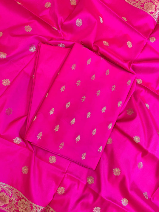 Magenta Kiran Silk Floral Zari Booti Banarasi Suit 65SKL_KRN4