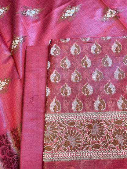 Red Cotton Floral Resham Mina Booti Banarasi 3 pcs Suit Set 700AJ_CT1