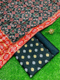 Black Katan Silk Silver Gold Zari With Patola Weave Dupatta 700SKL_KS13