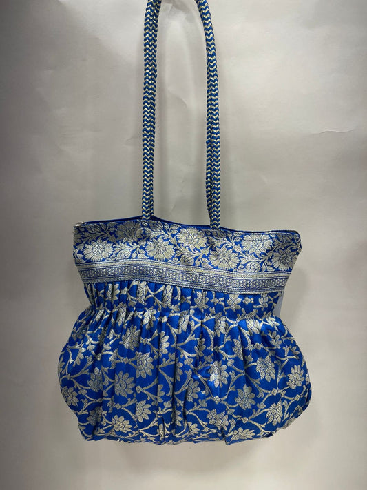 Blue Banarasi Hand Bag HBG_19