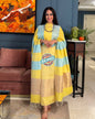 Elegant Light Yellow & Sky Blue Cotton Silk Banarasi Suit with Zari Stripe Dupatta 750SKL_CS5