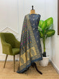 Grey Katan Silk Zari With Multicolor Mina Jaal Dupatta 800SKL_KS30