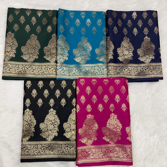 Katan Border Banarasi 3 pcs Suit 800JD_KB1-JD_KB5 SET