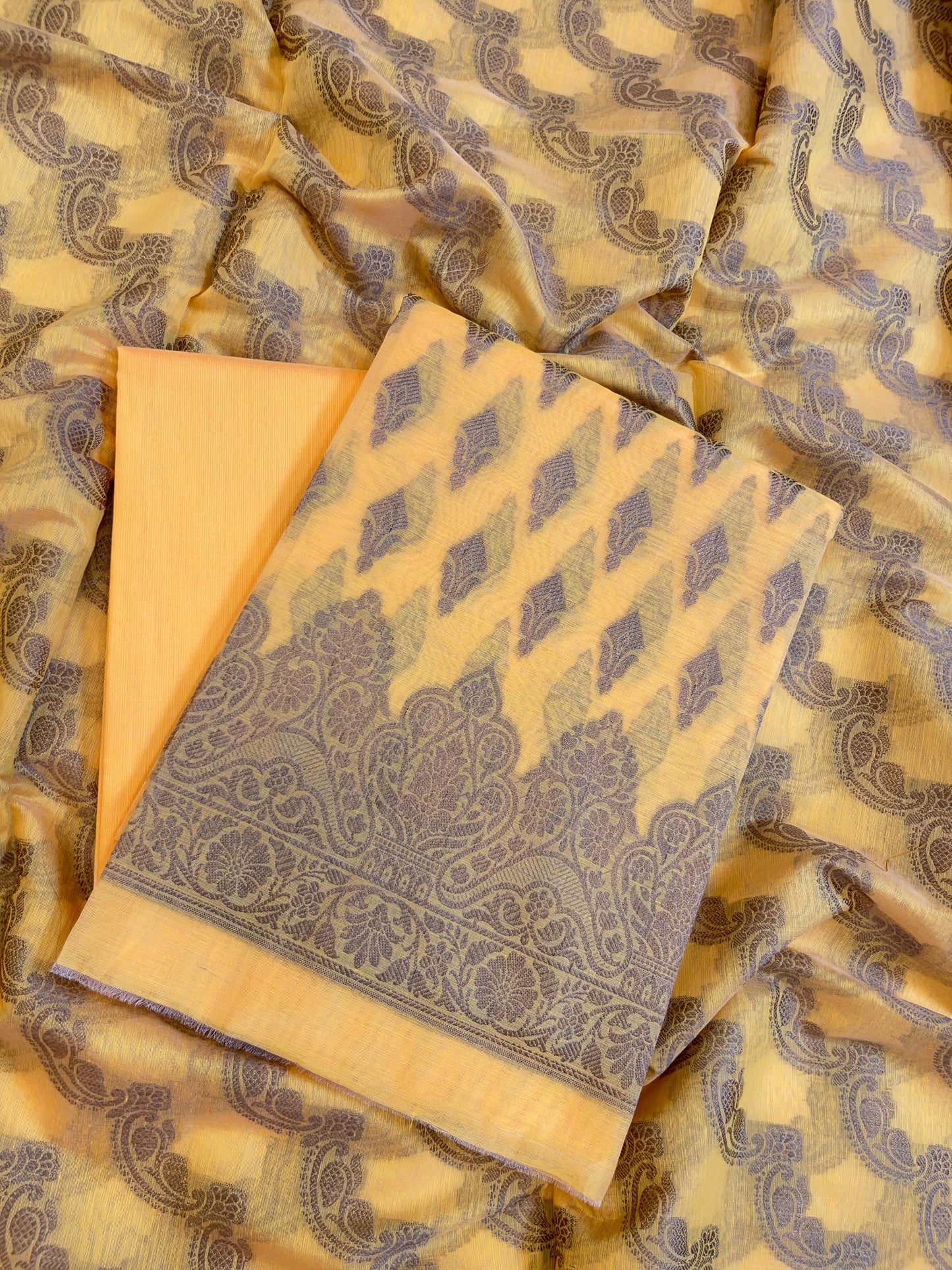 Gold Cotton Floral Resham Zari Booti Banarasi Suit 800SHL_PV14
