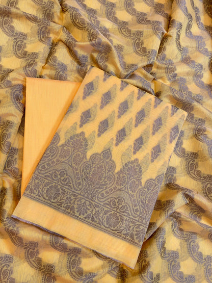 Gold Cotton Floral Resham Zari Booti Banarasi Suit 800SHL_PV14