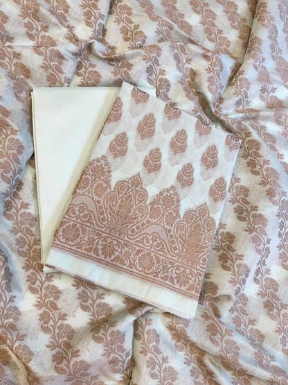 Off white Cotton Floral Resham Zari Booti Banarasi Suit 800SHL_PV7