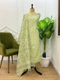 Light Green Chanderi Dupion Booti with Tie-Dye Dupatta Banarasi Suit 800SKL_CD12