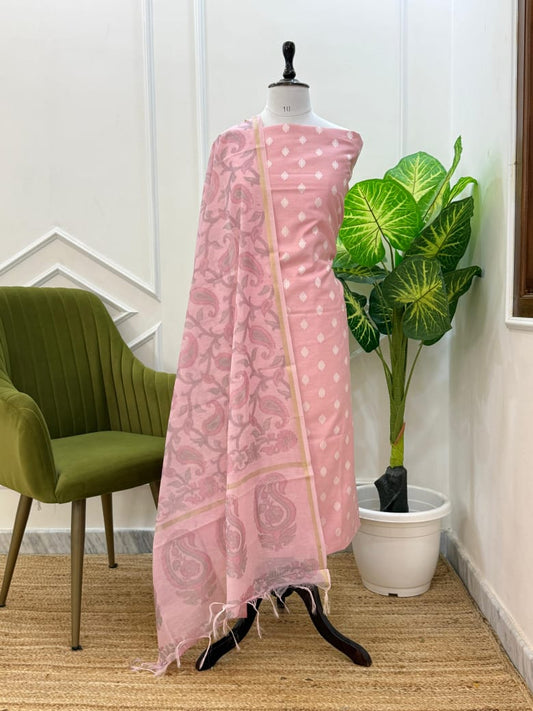Pink Chanderi Dupion Booti with Tie-Dye Dupatta Banarasi Suit 800SKL_CD14