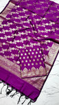Purple Katan Silk Floral Zari Booti Banarasi Suit with Aada Zari Jaal Dupatta 800SKL_KSD4