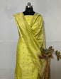 Gold Mercerize Silk Chunri Booti With Tissue Silk Dupatta Banarasi 3 Pcs Suit Set 850SKL_MS11