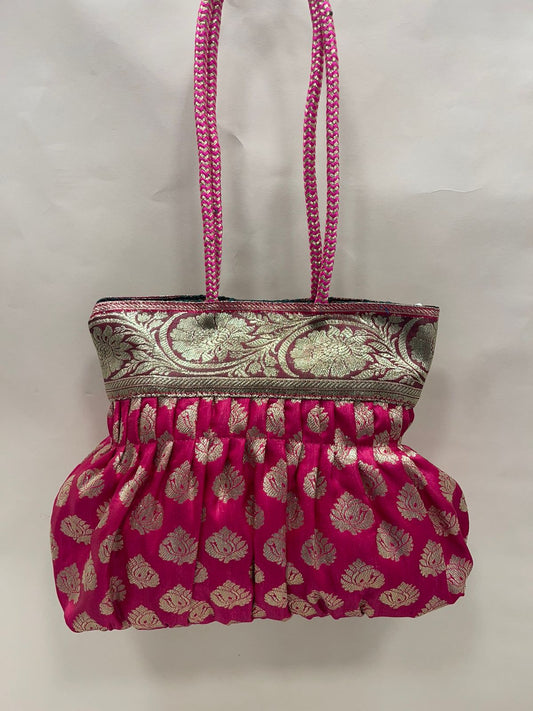Pink Banarasi Hand Bag HBG_53