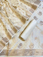 White Semi Silk Floral Rose Booti Banarasi Suit 900AJ_SSLK14