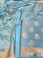 Sky Blue Semi Silk Floral Rose Booti Banarasi Suit 900AJ_SSLK16