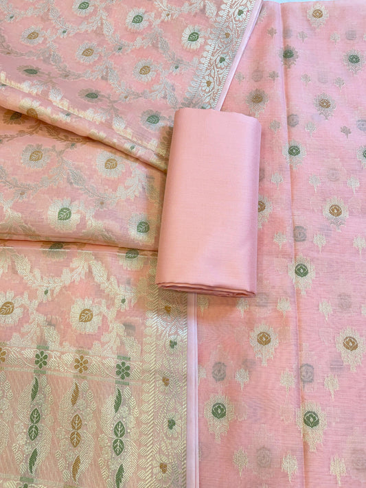 Peach Cotton Alfi Zari Resham Mina Booti Banarasi Suit 900SHL_AL1