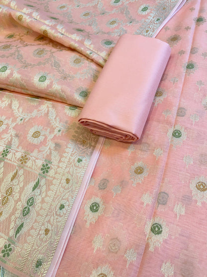 Peach Cotton Alfi Zari Resham Mina Booti Banarasi Suit 900SHL_AL1