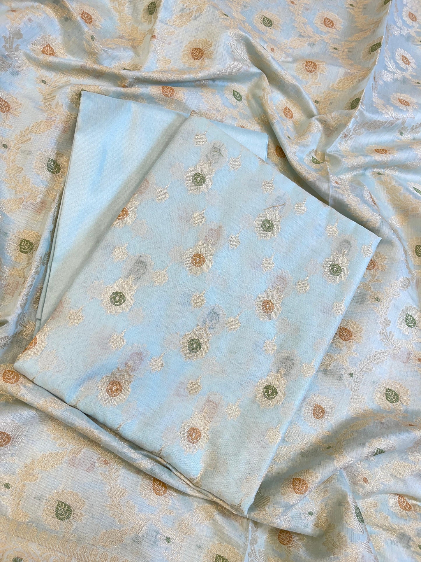 Seagreen Cotton Alfi Zari Resham Mina Booti Banarasi Suit 900SHL_AL3