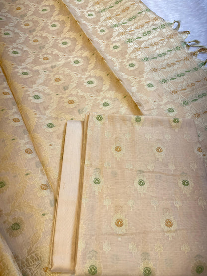 Beige Cotton Alfi Zari Resham Mina Booti Banarasi Suit 900SHL_AL5