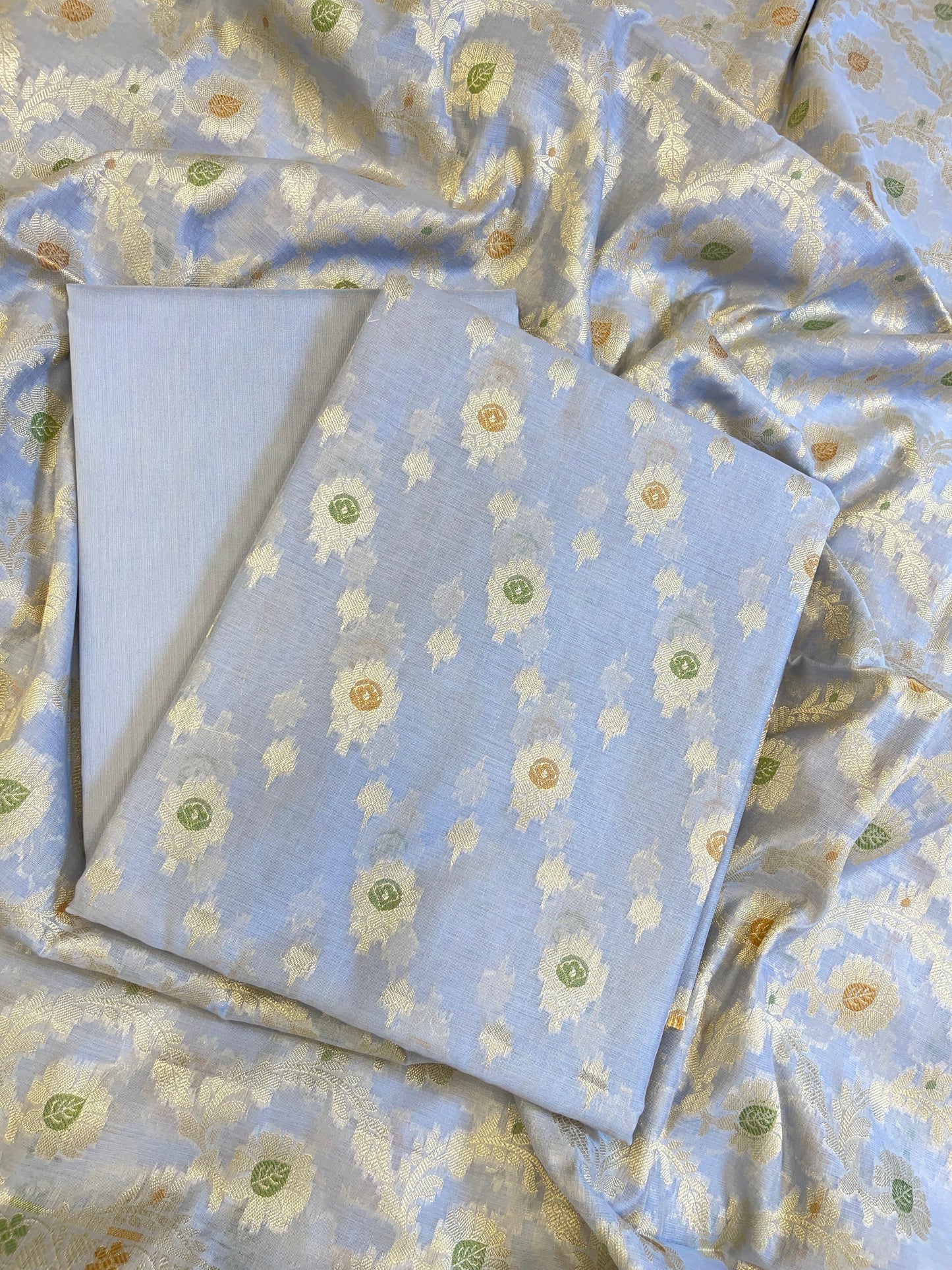 Beige Cotton Resham Floral Neem Zari Booti Banarasi Suit 155SHL_CNM1
