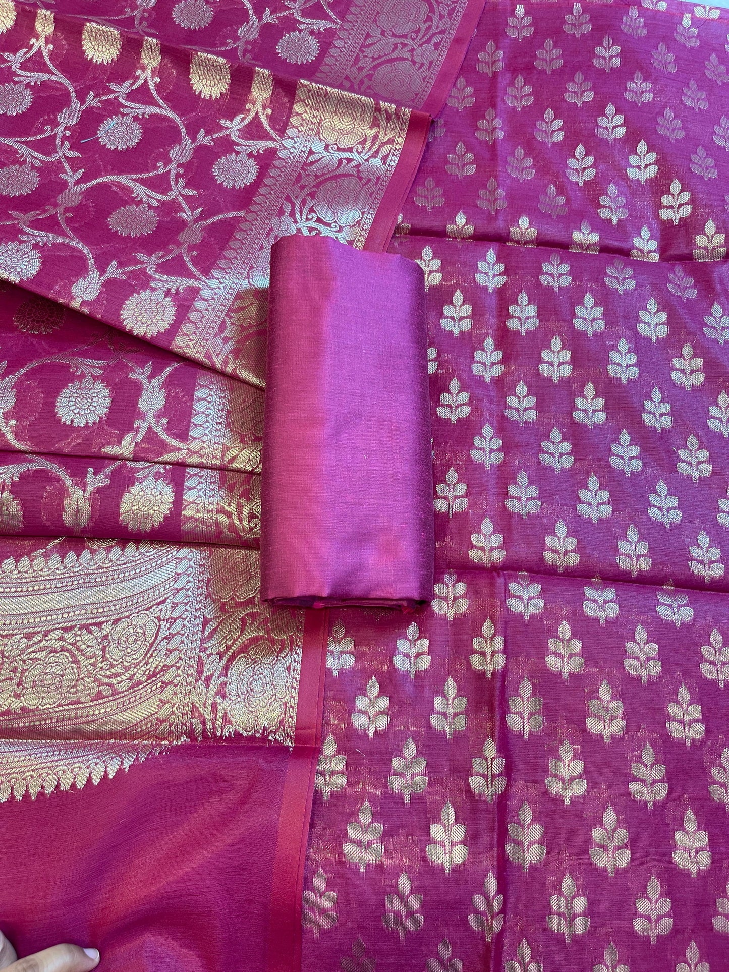 Purple Cotton Leaf Zari Booti Banarasi Suit 950SHL_CT1