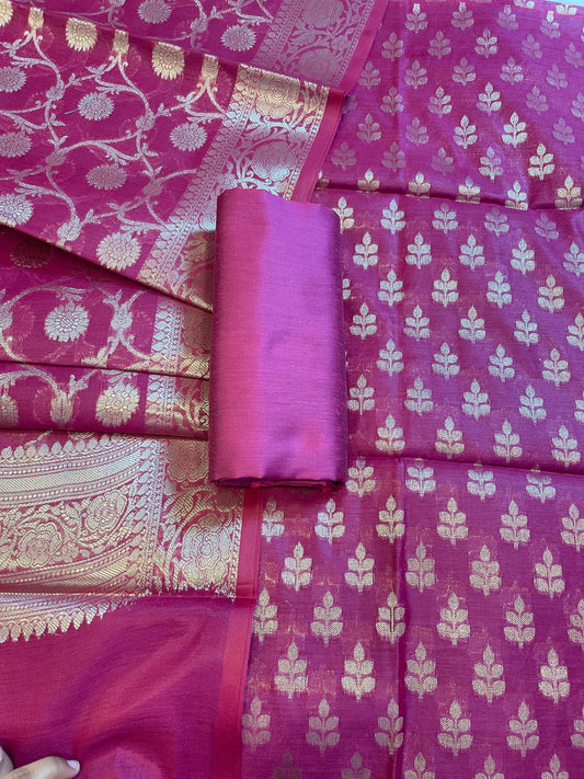 Purple Cotton Leaf Zari Booti Banarasi Suit 950SHL_CT1