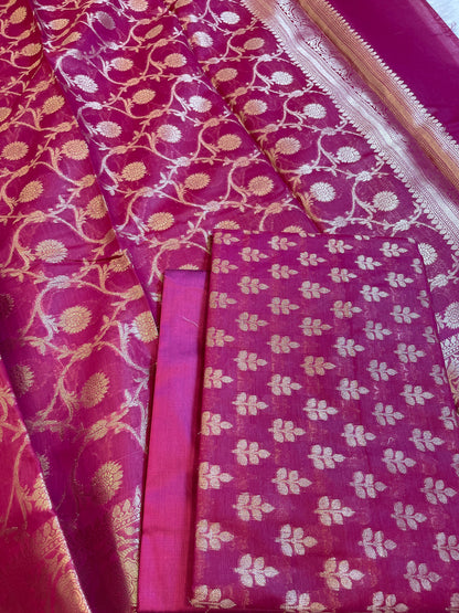 Purple Cotton Leaf Zari Booti Banarasi Suit 950SHL_CT1