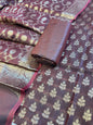 Wine Cotton Leaf Zari Booti Banarasi Suit 950SHL_CT2