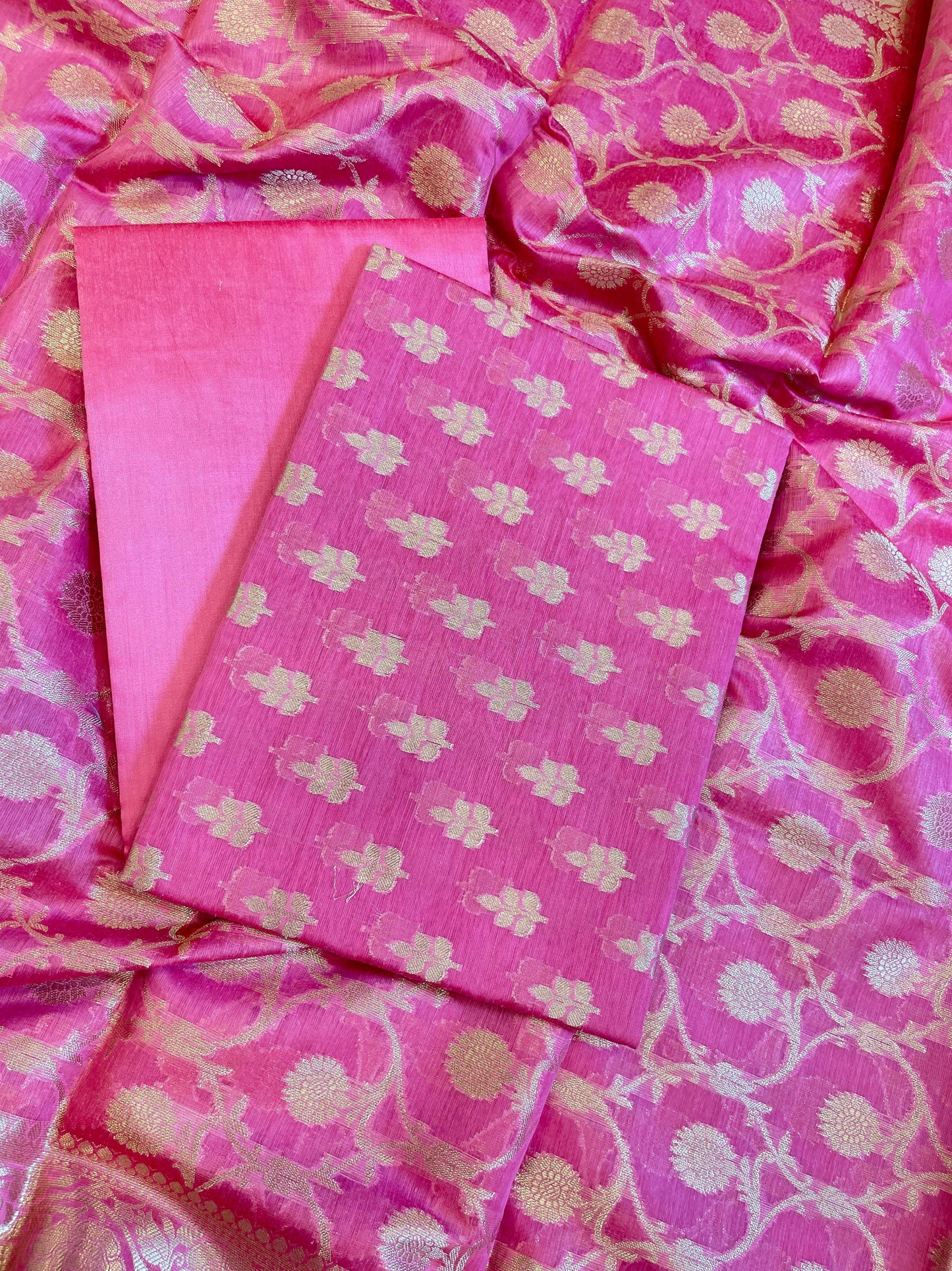 Pink Cotton Leaf Zari Booti Banarasi Suit 950SHL_CT3