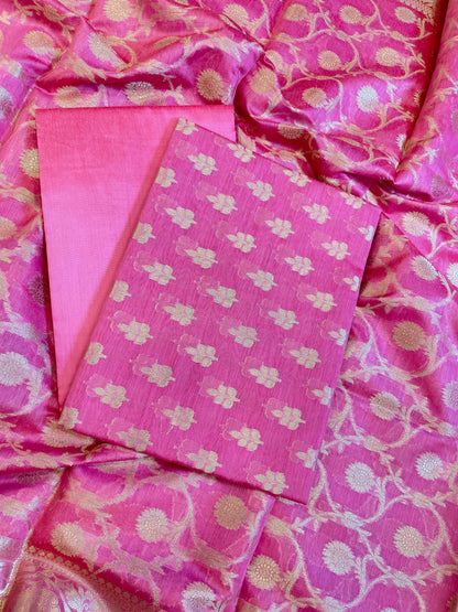 Pink Cotton Leaf Zari Booti Banarasi Suit 950SHL_CT3