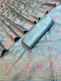 Light Blue Dyable Premium Cotton Resham Minakari Banarasi Suit 950AJ_NC17