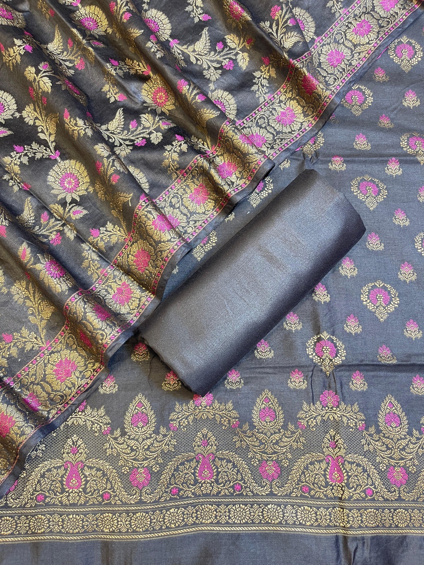 Black Dyable Premium Cotton Resham Minakari Banarasi Suit 950AJ_NC19