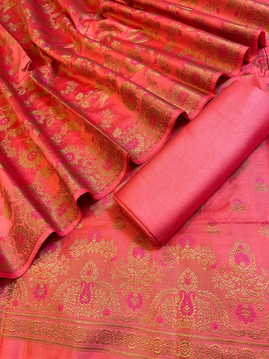 Peach Dyable Premium Cotton Resham Minakari Banarasi Suit 950AJ_NC21