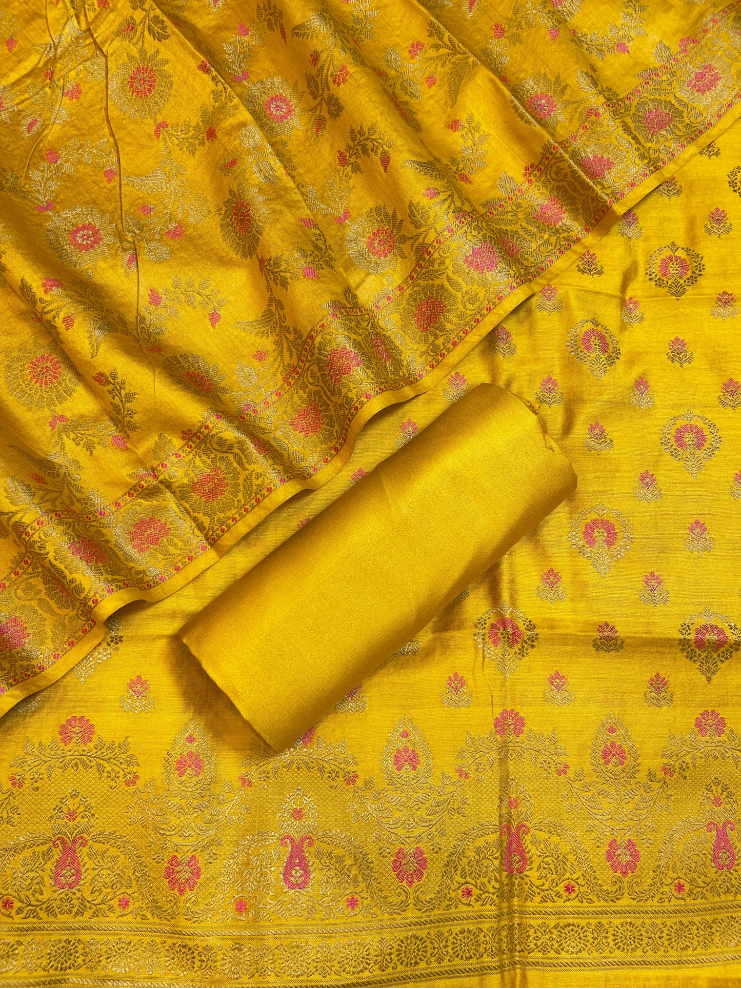 Mustard Gold Dyable Premium Cotton Resham Minakari Banarasi Suit 950AJ_NC22
