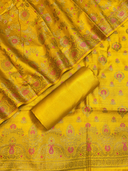 Mustard Gold Dyable Premium Cotton Resham Minakari Banarasi Suit 950AJ_NC22