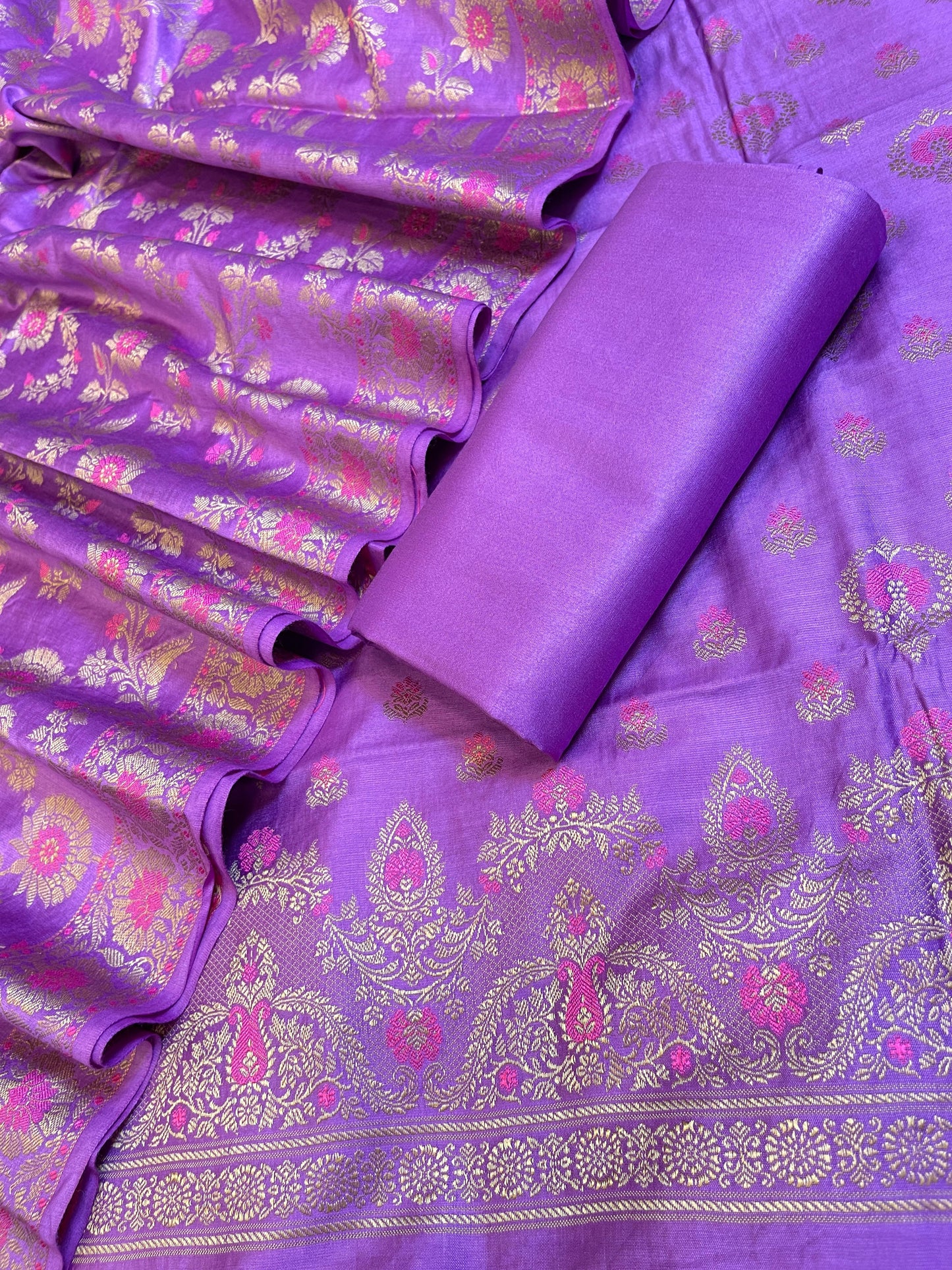 Purple Dyable Premium Cotton Resham Minakari Banarasi Suit 950AJ_NC24